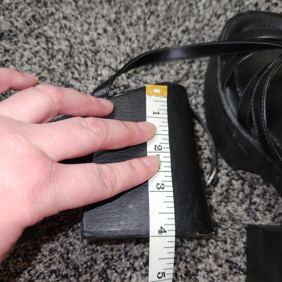 soda chunky Black Strappy sandals Thick Retro Y2k 90s*please See Photos For Size - Picture 15 of 16